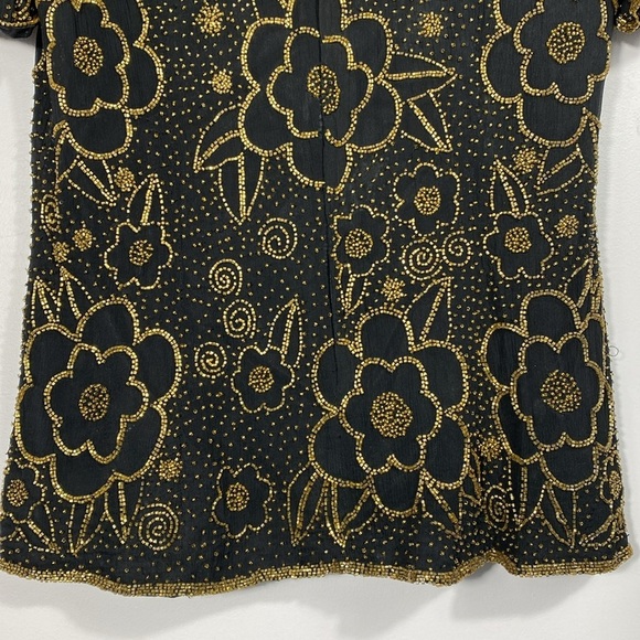 Leslie Fay Evenings beaded silk blouse size 12 - Picture 4 of 12